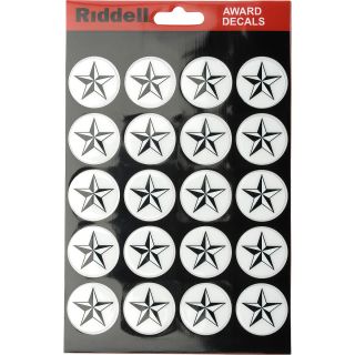 RIDDELL Football Helmet Star Award Decals   20 Pack, Black/white