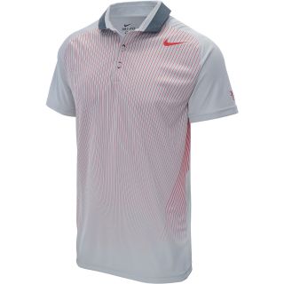 NIKE Mens Premier RF Short Sleeve Tennis Polo   Size 2xl, Dusty Grey/red