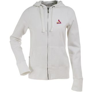Antigua Womens St. Louis Cardinals Signature Hooded White Full Zip Sweatshirt  