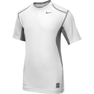NIKE Boys Pro Combat Hypercool Fitted Short Sleeve Top   Size Small,