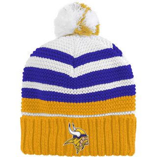 NFL Team Apparel Youth Minnesota Vikings Cuffed Pom Knit Girls Hat   Size Youth