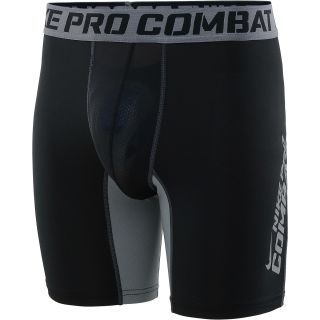 NIKE Mens Pro Combat Core Plus 6 Compression Shorts   Size 2xl, Black/grey