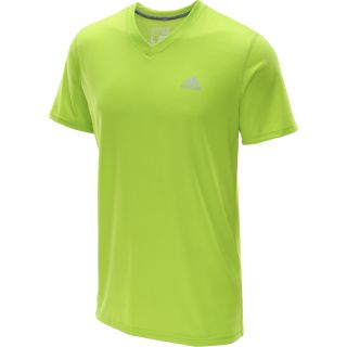 adidas Mens Ultimate V Neck Short Sleeve T Shirt   Size Medium, Solar Slime