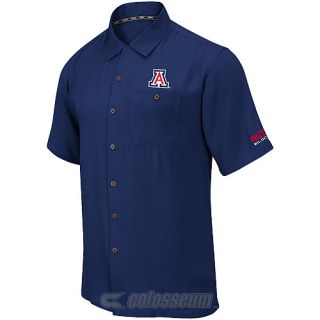 COLOSSEUM Mens Arizona Wildcats Button Up Camp Shirt   Size Medium, Navy