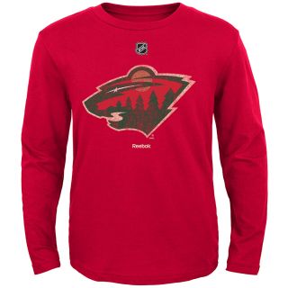 REEBOK Youth Minnesota Wild Distressed Logo Long Sleeve T Shirt   Size Xl, Red
