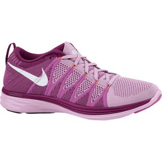 NIKE Womens Flyknit Lunar2 Running Shoes   Size 9, Pink/white