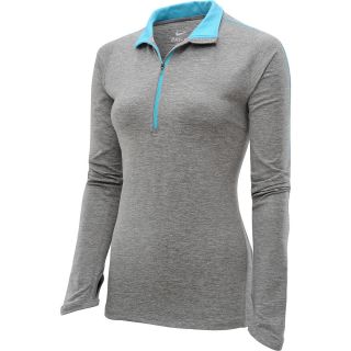 NIKE Womens Element Half Zip Running Top   Size Large, Canyon Grey/htr