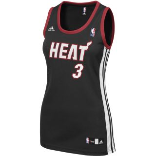 adidas Womens Miami Heat Dwayne Wade Replica Road Jersey   Size Large, Black