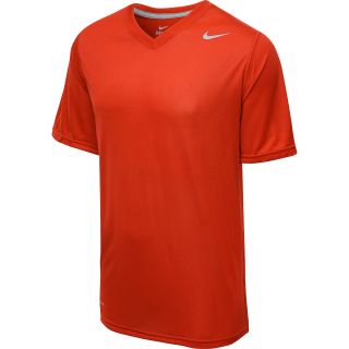 NIKE Mens Legend V Neck Short Sleeve T Shirt   Size Small, Team Orange/carbon