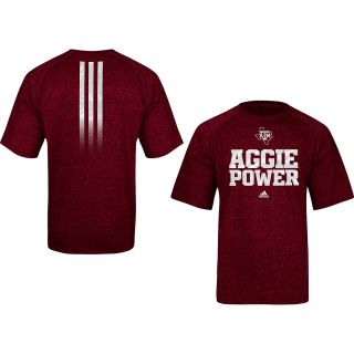 adidas Mens Texas A&M Aggies ClimaLite Sideline Power Short Sleeve T Shirt  