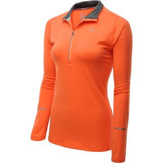 NIKE Womens Element Half Zip Running Top   Size Medium, Turf Orange/orange
