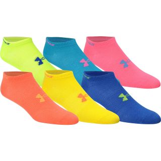 UNDER ARMOUR Womens HeatGear Training Socks, 6 Pack   Size Medium, Neon