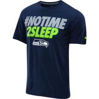 NIKE Mens Seattle Seahawks #NoTime2Sleep Legend Short Sleeve T Shirt   Size