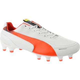 PUMA Mens evoSPEED 1.2 L FG Soccer Cleats   Size 10, White/orange