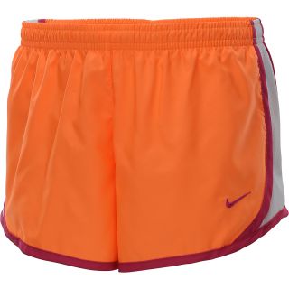 NIKE Girls Tempo 3.5 Running Shorts   Size Small, Orange/otter
