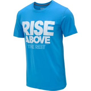 adidas Mens Rise Above The Rest Short Sleeve T Shirt   Size Large, Solar Blue