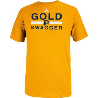 adidas Mens Indiana Pacers Gold Swagger Short Sleeve T Shirt   Size Large,