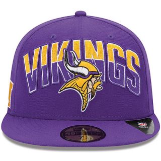 NEW ERA Mens Minnesota Vikings Draft 59FIFTY Fitted Cap   Size 7.375, Purple