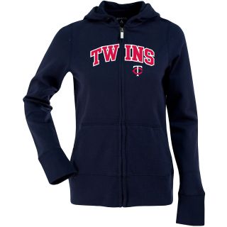 Antigua Womens Minnesota Twins Signature Hood Applique Full Zip Sweatshirt  
