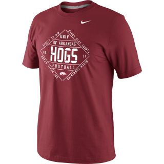 NIKE Mens Arkansas Razorbacks Football Diamond T Shirt   Size Medium, Crimson