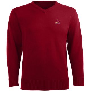 Antigua Mens St. Louis Cardinals Ambassador Knit V Neck Sweater   Size