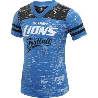 NFL Team Apparel Girls Detroit Lions Burn Out Jersey Short Sleeve T Shirt  