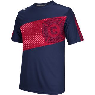 adidas Mens Chicago Fire Finished Short Sleeve T Shirt   Size Xl, Blue