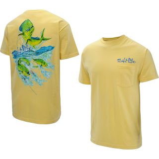 SALT LIFE Mens Dolphin Spread Short Sleeve T Shirt   Size 2xl, Banana