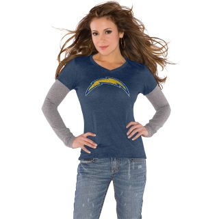 Touch By Alyssa Milano Womens San Diego Chargers Tri Blend Layered Primary