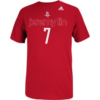 adidas Mens Houston Rockets Jeremy Lin Driven Player Short Sleeve T Shirt  