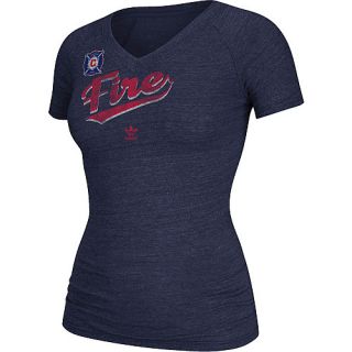 adidas Womens Chicago Fire Tri Blend Logo Short Sleeve T Shirt   Size Xl, Navy