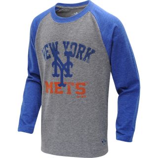 adidas Youth New York Mets Raglan Valedictorian Tri Blend Long Sleeve T Shirt  