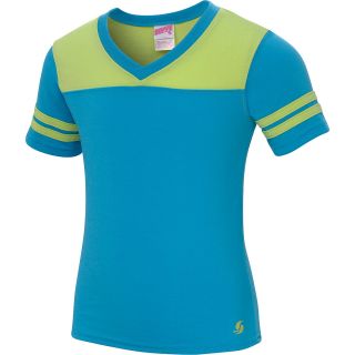 SOFFE Girls No Sweat JV Football Short Sleeve T Shirt   Size Medium, Atomic