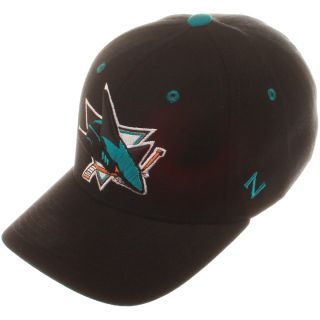 ZEPHYR Mens San Jose Sharks Power Play Fitted Cap   Size 7.5, Black
