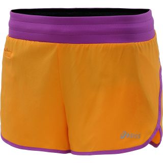 ASICS Womens Distance 3.5 Shorts   Size Small, Orange/purple