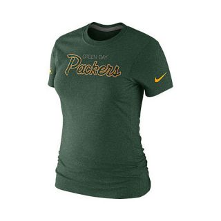 NIKE Womens Green Bay Packers Script Tri Blend T Shirt   Size XS/Extra Small,