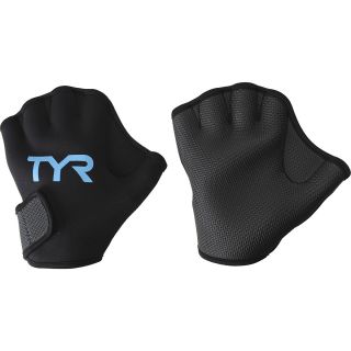 TYR Aquatic Resistance Gloves   Size Large, Black/blue