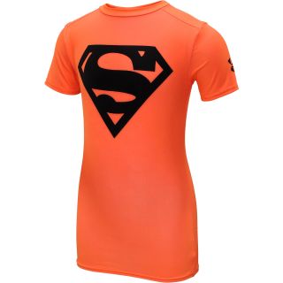 UNDER ARMOUR Boys Alter Ego Superman Fitted Baselayer Top   Size Xl, Blaze