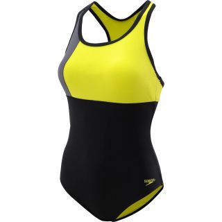 SPEEDO Womens Color Block Thick Strap One Piece Swimsuit   Size 8,