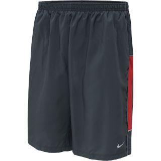 NIKE Mens 9 Woven Warm Up Running Shorts   Size Medium, Anthracite/red