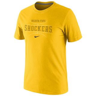 NIKE Mens Wichita State Shockers Hoop Short Sleeve T Shirt   Size Small, Gold