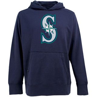 Antigua Mens Seattle Mariners Signature Hood Applique Pullover Sweatshirt  