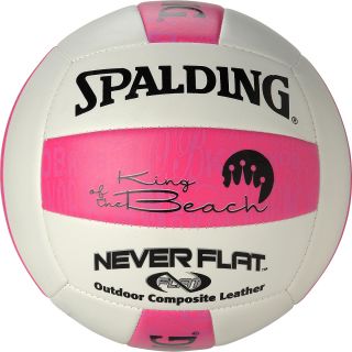 Spalding King of the Beach Never Flat Volleyball, Pink/white
