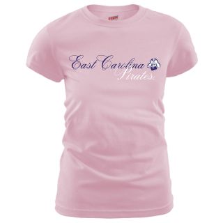 MJ Soffe Womens East Carolina Pirates T Shirt   Soft Pink   Size Small, East