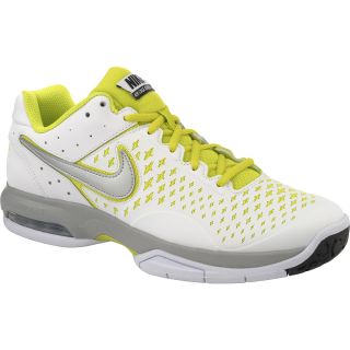 NIKE Mens Air Cage Advantage Tennis Shoes   Size 10.5, White/silver/green
