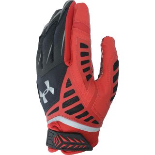 UNDER ARMOUR Adult Nitro Warp Football Receiver Gloves   Size Small, Red/black