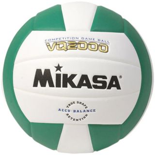 Mikasa VQ2000 Micro Cell Indoor Volleyball, Kelly Green/white (VQ2000 GRE)