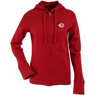 Antigua Womens Cincinnati Reds Signature Hooded Full Zip Sweatshirt   Size