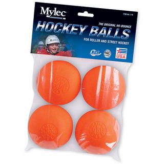 Mylec Orange Warm Roller Hockey Balls  4 Pack (118O)