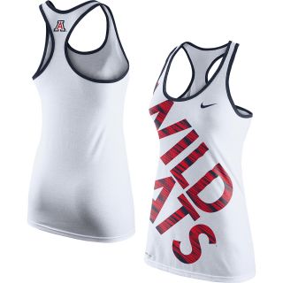 NIKE Womens Arizona Wildcats Warp Dri BLEND Logo Tank   Size Xl, White